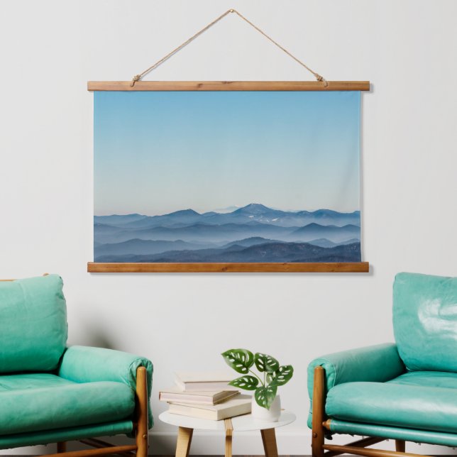 Fog, layers, hills and mountains hanging tapestry (Living Room)