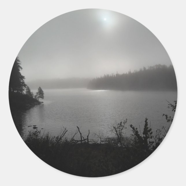 Fog on Cleveland Lake Classic Round Sticker (Front)