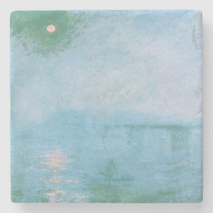 Fog on the Thames (by Claude Monet) Stone Coaster