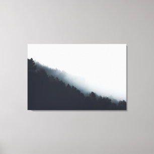 Fog over forest diagonal layers canvas print