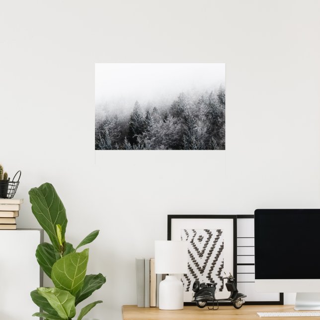 Fog over frozen forest poster (Home Office)