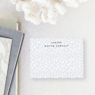 Fog   Pastel Leopard Print Personalised Post-it Notes