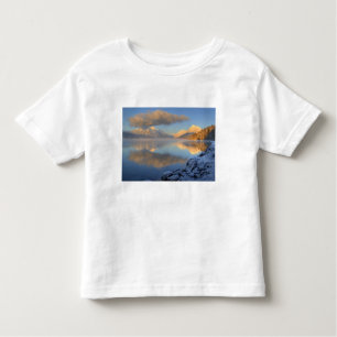 Fog rises from Lake McDonald on a very cold Toddler T-Shirt