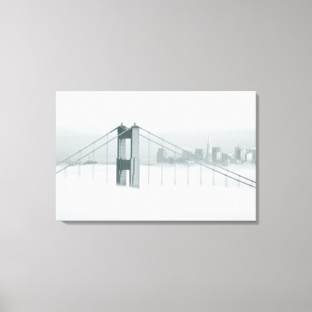 Fog rolls through the San Francisco bay 2 Canvas Print (Front)