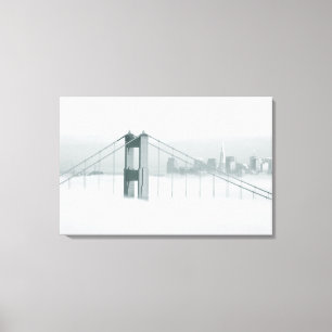 Fog rolls through the San Francisco bay 2 Canvas Print