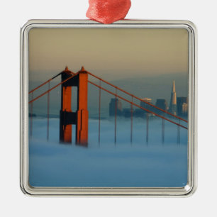 Fog rolls through the San Francisco bay Metal Tree Decoration