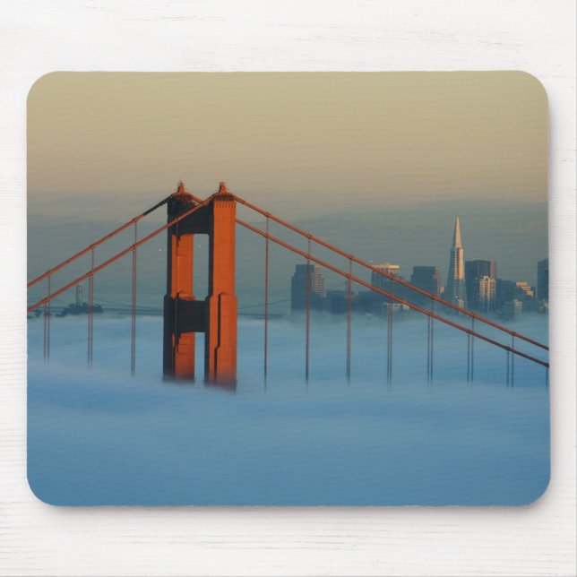 Fog rolls through the San Francisco bay Mouse Pad (Front)