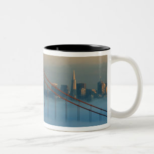 Fog rolls through the San Francisco bay Two-Tone Coffee Mug