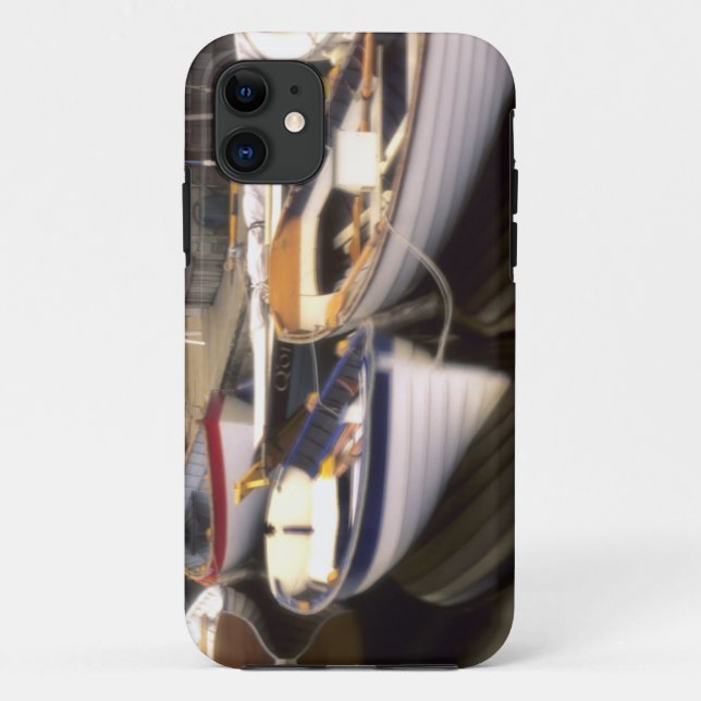 Fog surrounds four boats docked. Case-Mate iPhone case (Back)