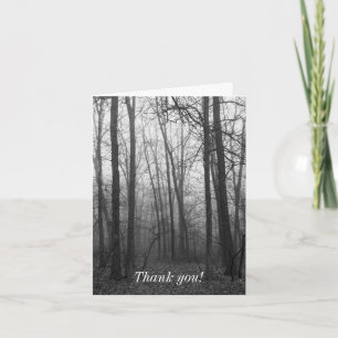 Fog Through The Woods Grayscale Thank You Card