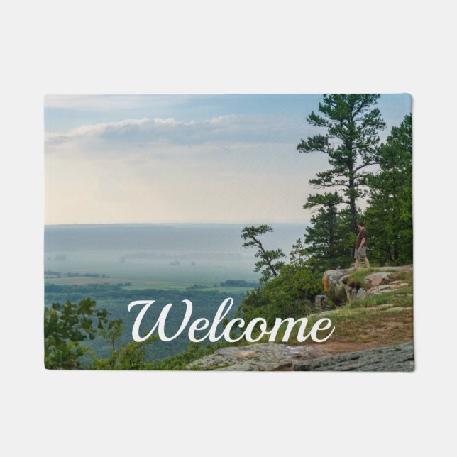 Foggy At Petit Jean Welcome Doormat (Front)