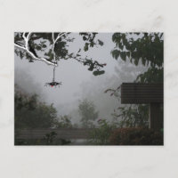 Foggy Autumn Garden with Spider DIY Postcard