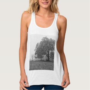 Foggy Autumn Morning Grayscale Singlet