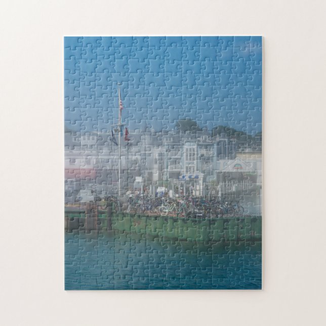 Foggy Bike Dock Jigsaw Puzzle (Vertical)