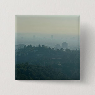 Foggy evening in LA 15 Cm Square Badge