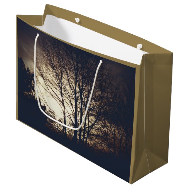 Foggy Fall Evening Large Gift Bag (Front Angled)