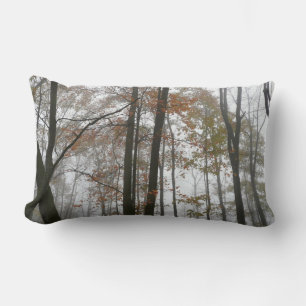 Foggy Fall in Pennsylvania Autumn Nature Lumbar Cushion