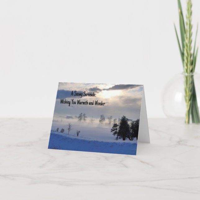 Foggy Fields and Sunlit Dreams Greeting Card (Front)