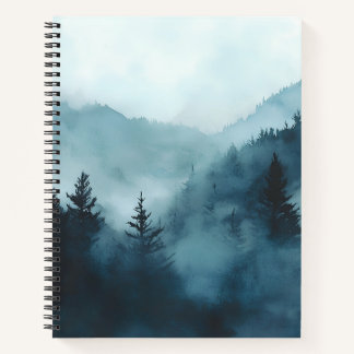 Foggy forest and mountains view  notebook