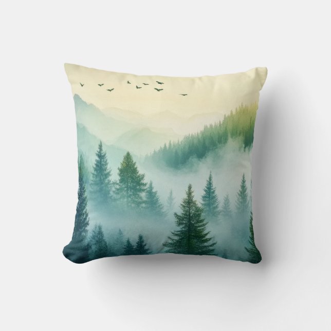 Foggy Forest Cushion (Front)