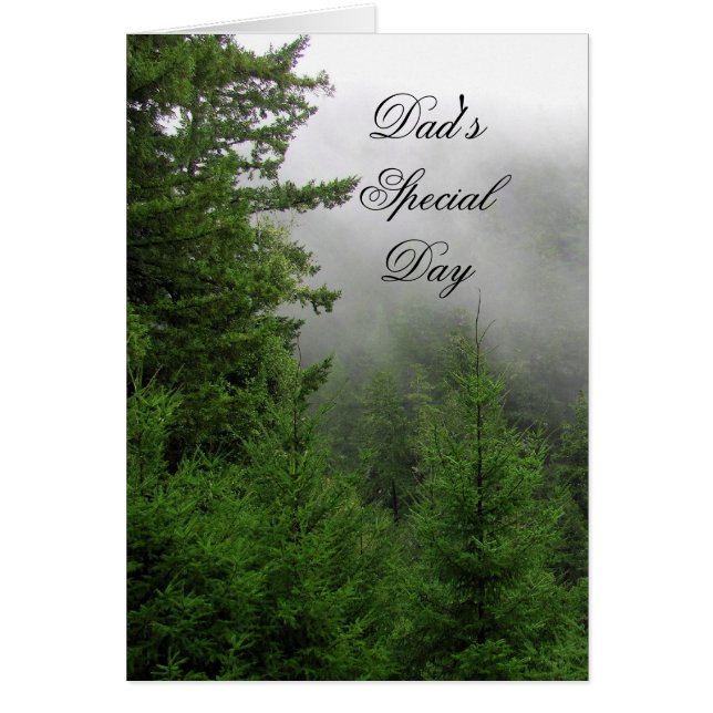 Foggy Forest Customizable (Dad's Special Day) Card (Front)