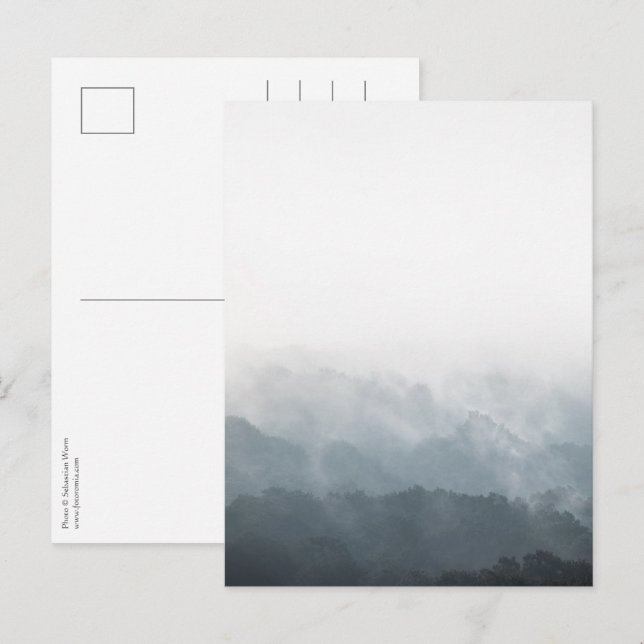 Foggy Forest Nature Photo Postcard (Front/Back)
