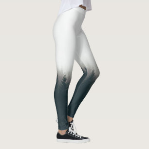 Foggy Forest Pine Mountain Aesthetic Art Leggings
