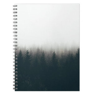 Foggy Forest Pine Mountain Aesthetic Art Notebook