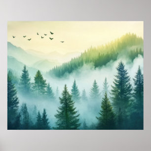 Foggy Forest Poster