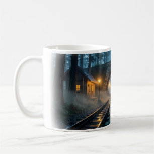 Foggy Forest Railroad Lantern Passage Mug