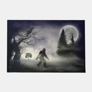Foggy Forest - The Raven and Bigfoot Doormat