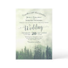 Foggy Green Mountain Pines Rustic QR Code Wedding