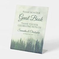 Foggy Green Pine Trees Please Sign Our Guest Book