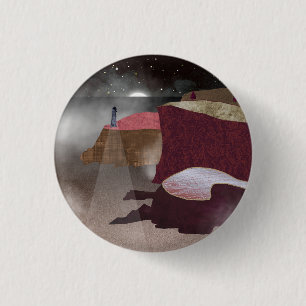 Foggy Lighthouse 3 Cm Round Badge