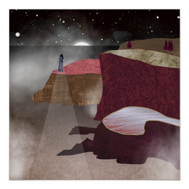Foggy Lighthouse Poster (Front)