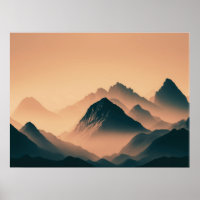Foggy Mountain Nature Boho Minimalist Tinted Photo
