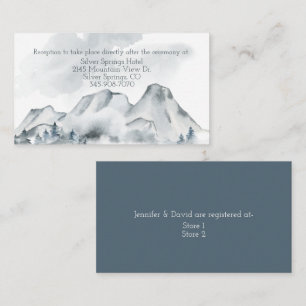 Foggy Mountain Watercolor Wedding Enclosure Card