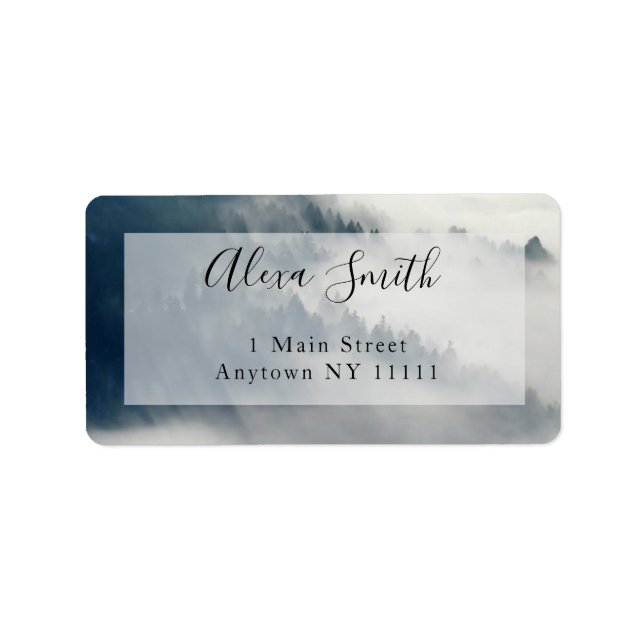 Foggy Mountains Modern Return Address Label (Front)