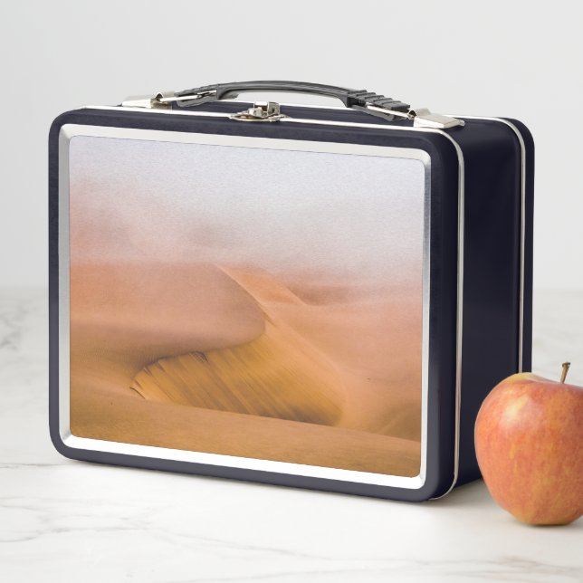 Foggy Namib Desert Metal Lunch Box (In Situ)