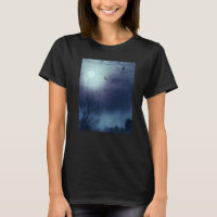 Foggy Nature Landscape Fullmoon And Bats