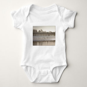 Foggy Santa Cruz Wharf Baby Bodysuit