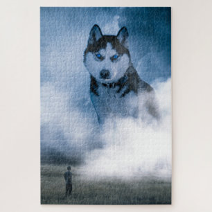 Foggy Spirit Husky   Modern Fantasy Jigsaw Puzzle