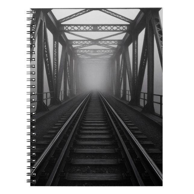 Foggy Steel Railroad Bridge Notebook (Front)