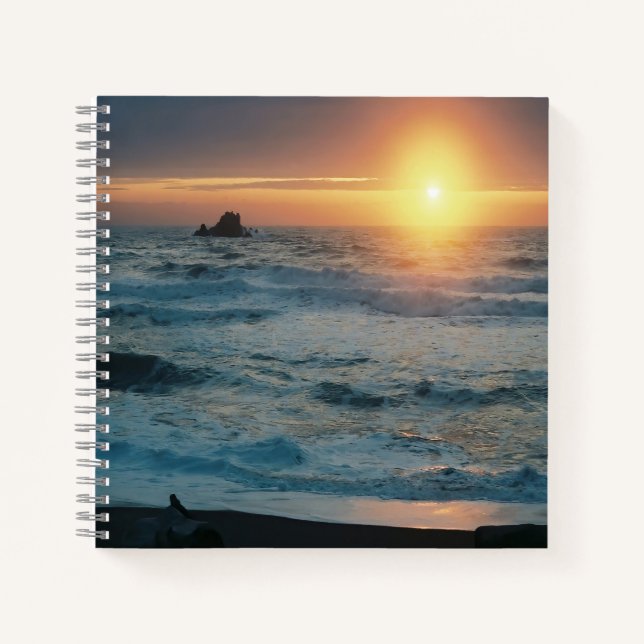 Foggy Sunset/Seascape...... Notebook (Front)