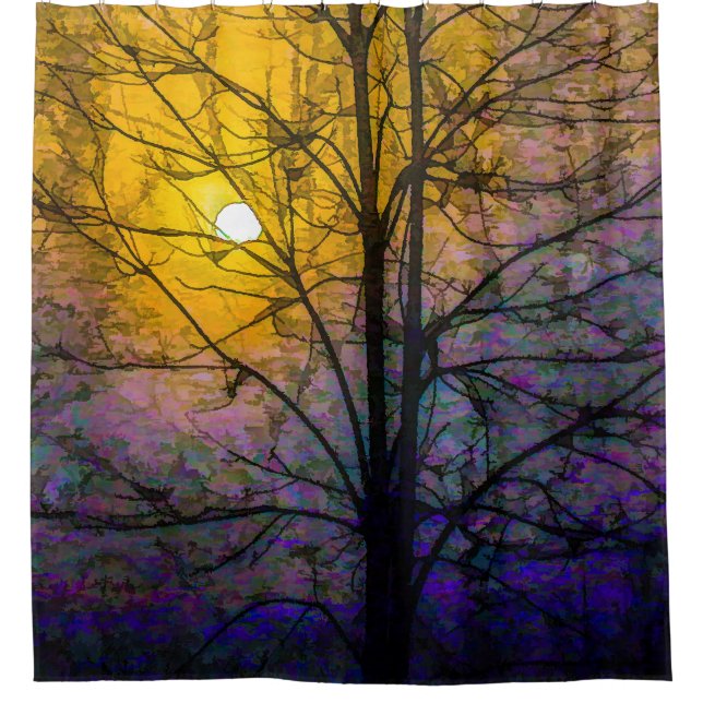 Foggy Sunset Shower Curtain (Front)