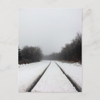 Foggy Train Tracks Postcard