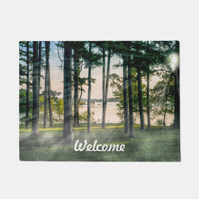 Foggy Trees At Table Rock Doormat (Front)