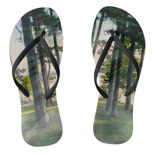 Foggy Trees At Table Rock Jandals (Footbed)