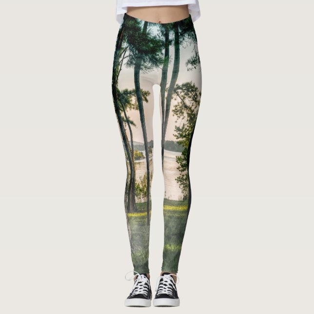 Foggy Trees At Table Rock Leggings (Front)