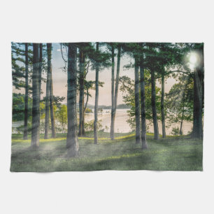 Foggy Trees At Table Rock Tea Towel